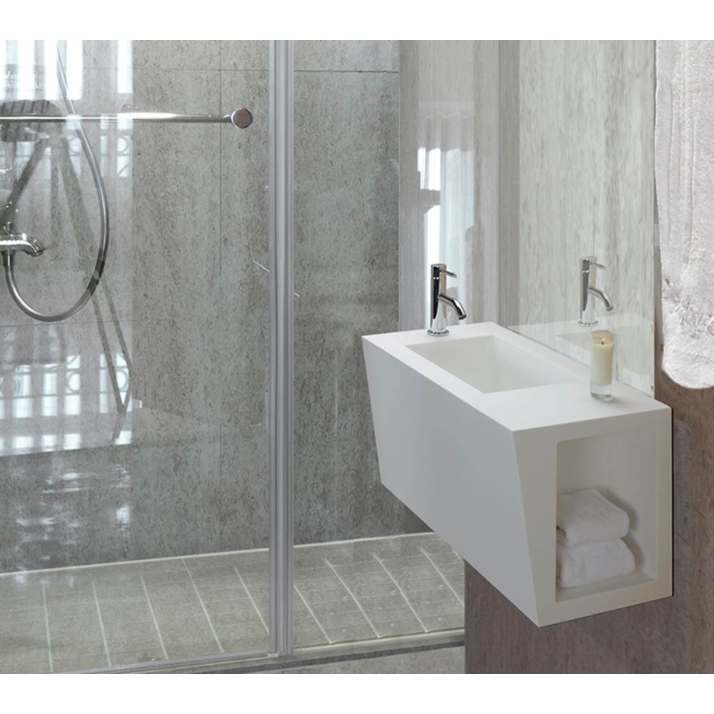 MTI Baths Wall Mount Bathroom Sinks item VSWM2412-WH-GL-RH
