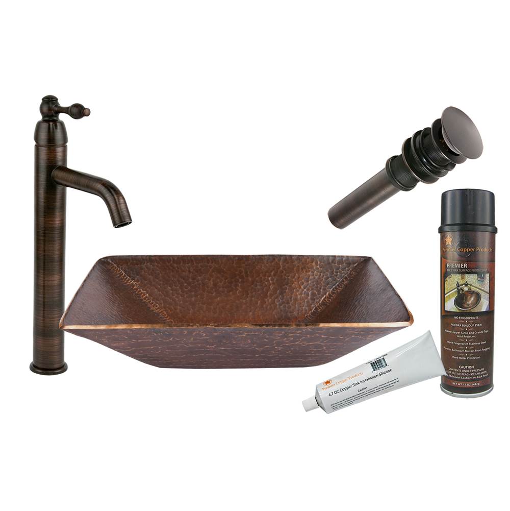 Premier Copper Products  Bathroom Sink And Faucet Combos item BSP1_PVMRECDB