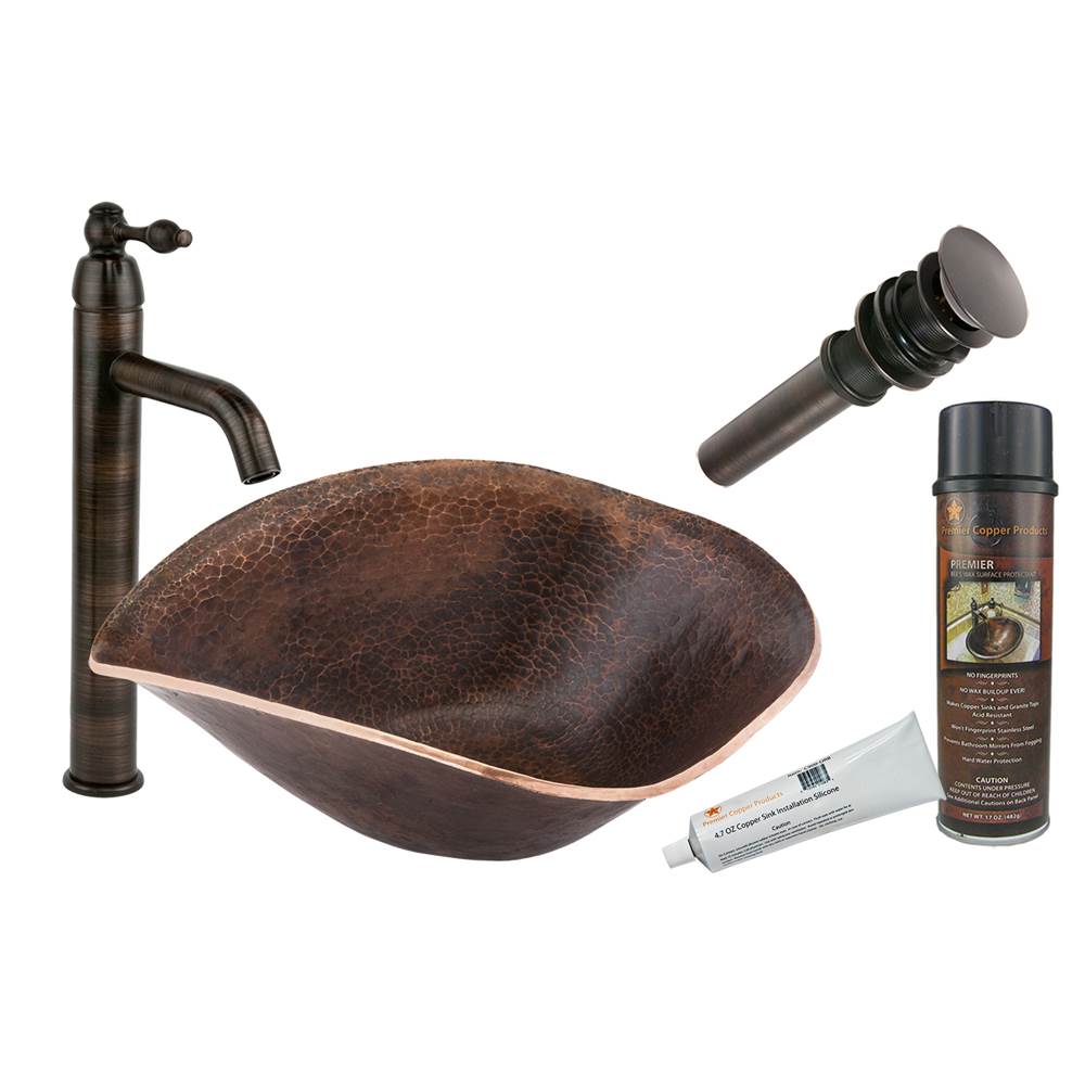 Premier Copper Products  Bathroom Sink And Faucet Combos item BSP1_PVSHELL17