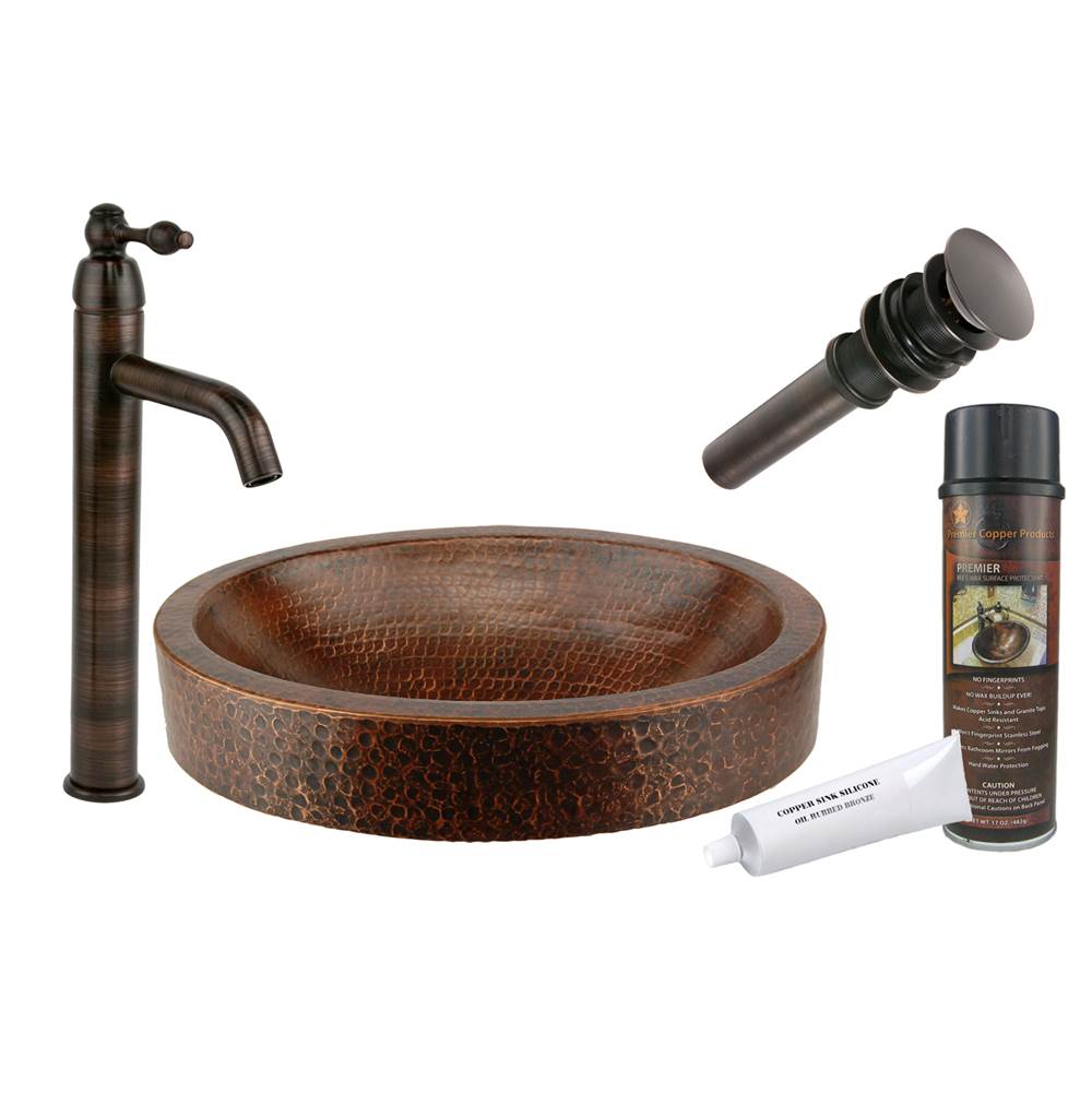 Premier Copper Products  Bathroom Sink And Faucet Combos item BSP1_VO17SKDB