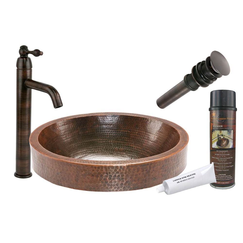 Premier Copper Products  Bathroom Sink And Faucet Combos item BSP1_VO18SKDB