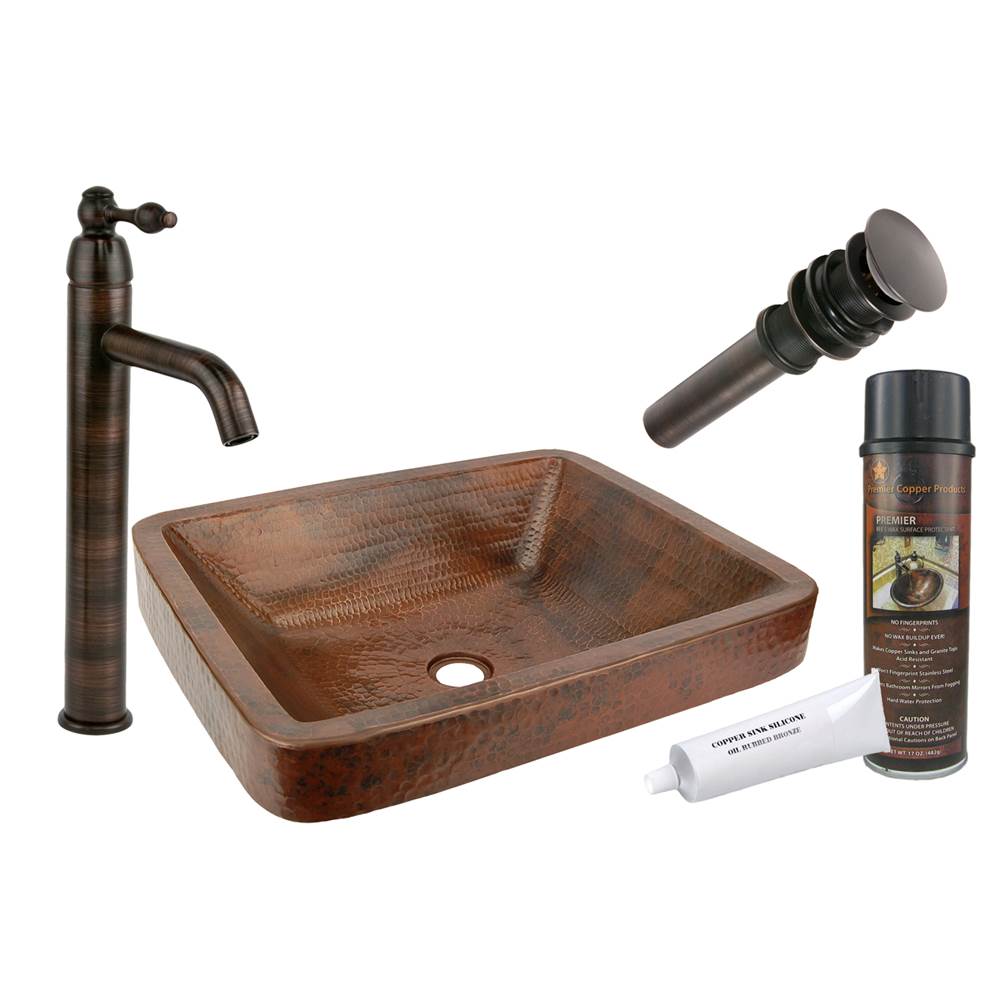 Premier Copper Products  Bathroom Sink And Faucet Combos item BSP1_VREC19SKDB