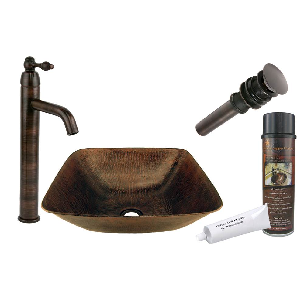Premier Copper Products  Bathroom Sink And Faucet Combos item BSP1_VSQ14BDB