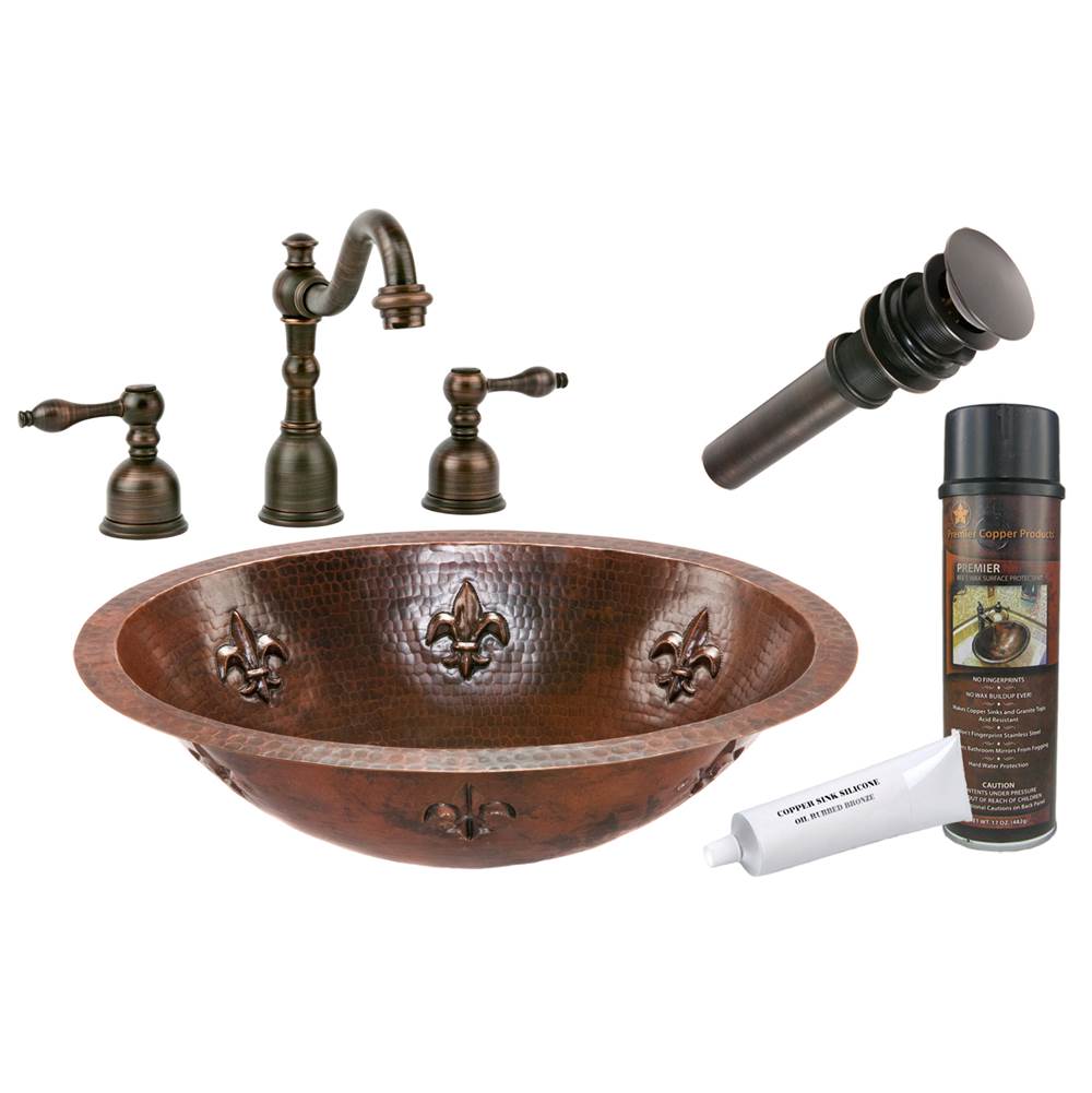 Premier Copper Products  Bathroom Sink And Faucet Combos item BSP2_LO19FFLDB